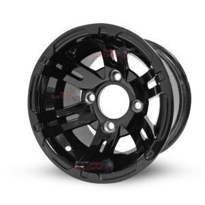 10" Bulldog Gloss Black Golf Cart Wheels - 10x7 ET-15