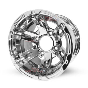 10" Bulldog Chrome Golf Cart Wheels - 10x7 ET-15
