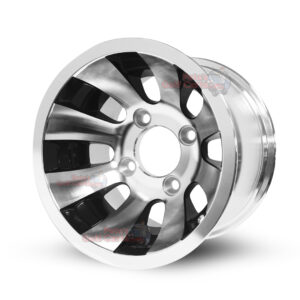 10" Revolver Black/Machined Golf Cart Wheels - 10x7 ET-15