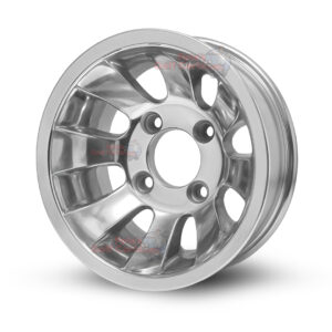 10" Silver Bullet Polished Aluminum Golf Cart Wheels - 10x7 ET-15