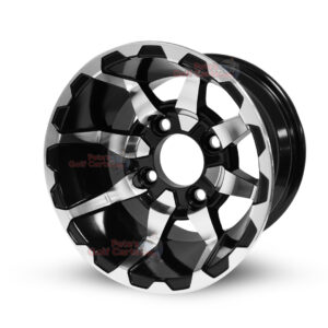10" Vortex Black/Machined Golf Cart Wheels - 10x7 ET-15
