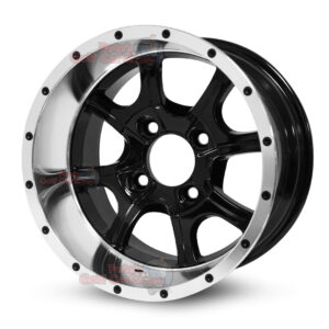 12" Ghost Black/Machined Golf Cart Wheels - 12x7 ET-13