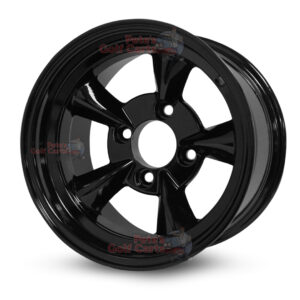 12" Godfather Gloss Black Golf Cart Wheels - 12x7 ET-15