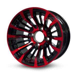 12" Matador Red/Black Golf Cart Wheels - 12x7 ET-25