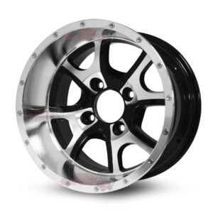 12" Predator Black/Machined Golf Cart Wheels - 12x7 ET-13