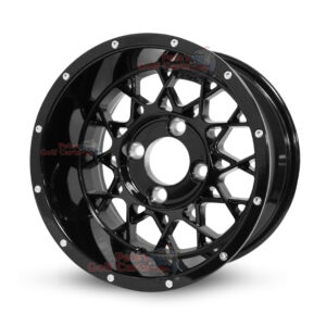 12" Matrix Gloss Black Golf Cart Wheels - 12x7 ET-15