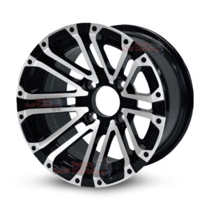 12" Lancer Black/Machined Golf Cart Wheels - 12x7 ET-20