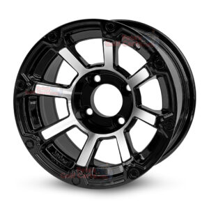 12" Cyclops Black/Machined Golf Cart Wheels - 12x7 ET-20