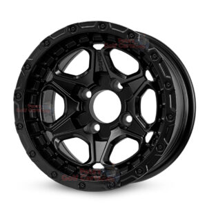 12" Grizzly Matte Black Golf Cart Wheels - 12x7 ET-20