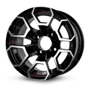 12" Talon Black/Machined Golf Cart Wheels - 12x7 ET-20