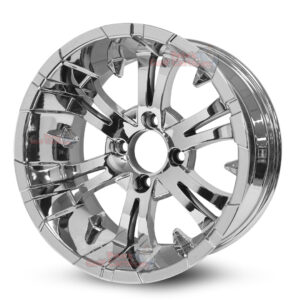 14″ Vampire Chrome Golf Cart Wheels Set of 4 | ET -20mm 14″x7″