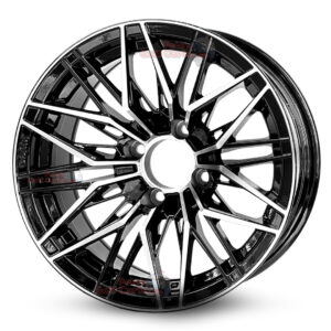 14″ Hornet Machined Black Golf Cart Wheels Set of 4 | ET -20mm 14″x7″