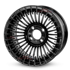 14″ Piranha Gloss Black Golf Cart Wheels Set of 4 | ET -20mm 14″x7″