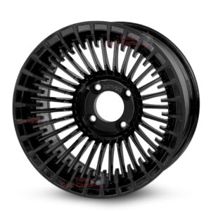 14″ Piranha Matte Black Golf Cart Wheels Set of 4 | ET -20mm 14″x7″