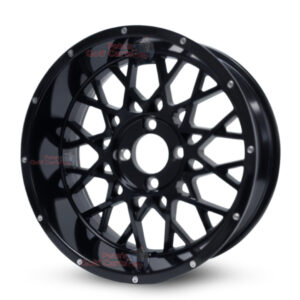 15″ Matrix Gloss Black Golf Cart Wheels Set of 4 | ET -20mm 15″x7″