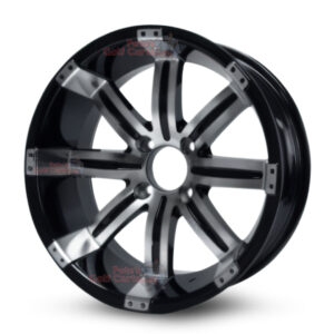 15″ Tempest Machined Black Golf Cart Wheels Set of 4 | ET -20mm 15″x7″