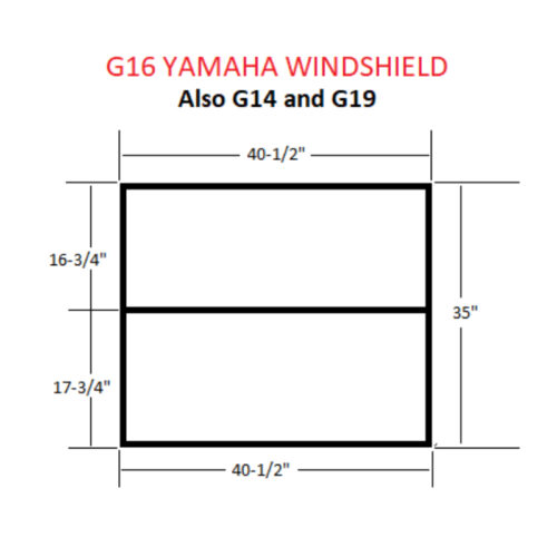 WSYM03 - Yamaha G14 G16 G19 Tinted Folding Windshield SGC MOAB Petes Golf Carts