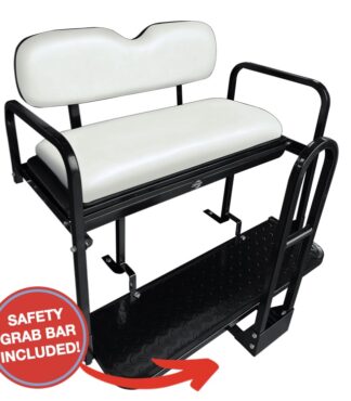 Yamaha-G29-Drive-rear-seat-kit-SGC-nomad-pure-white-cushions-flip-seat-with-grab-bar
