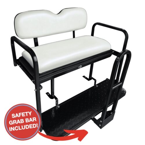 Yamaha-G29-Drive-rear-seat-kit-SGC-nomad-pure-white-cushions-flip-seat-with-grab-bar