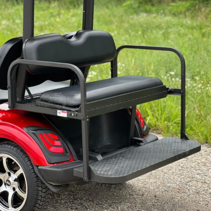 Yamaha-drive2-golf-cart-rear-seat-black-by-ridealong-with-heavy-duty-installation-hardware-and-clear-installation-instructions-petesgolfcarts