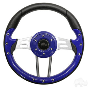 13" Aviator 4 Blue / Aluminum Steering Wheel