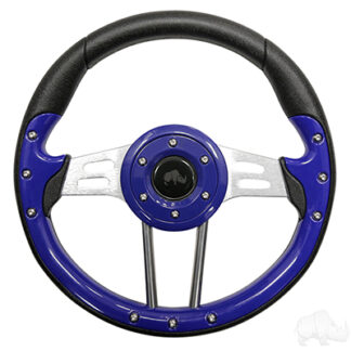 Golf Cart Steering Wheel 13 Inch Blue Grip Aluminum Spokes