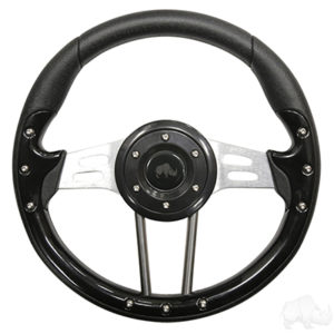 13" Aviator 4 Black / Aluminum Steering Wheel