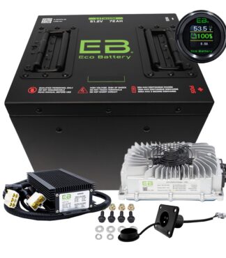 48 volt, 72 amp hour affordable Eco Battery lithium golf cart bundle for EZGO TXT model, Item# B-3283.