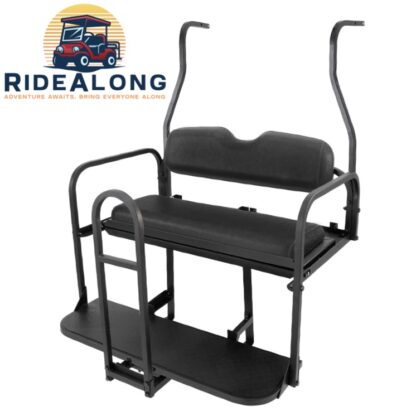 club-car-ds-rear-seat-kit-flip-down-2000-2013-new-style-black-seat-cushions-safety-grab-bar