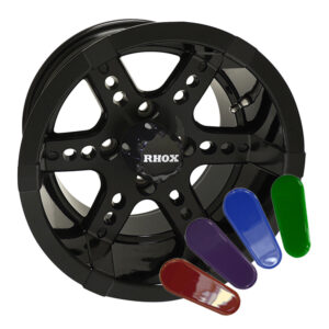 12" RX252 Gloss Black Golf Cart Wheel (Accent Colors Available) - RHOX®