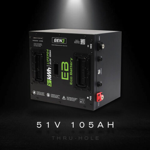 ICON EV lithium battery upgrade with Eco Battery Gen3 105Ah thru-hole battery