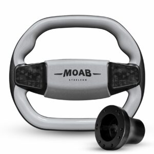 Moab Gray & Black Golf Cart Steering Wheel and Adapter for Yamaha Golf Carts