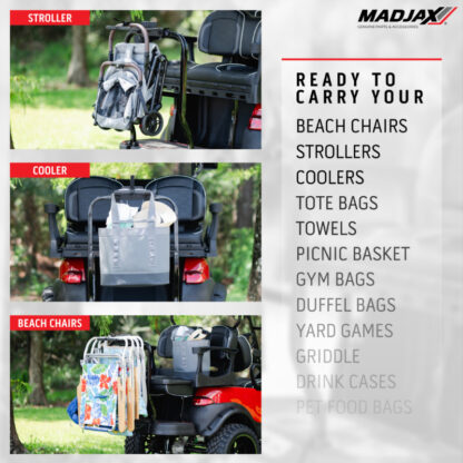 porter multi-purpose rear seat cargo rack madjax genesis petes golf carts