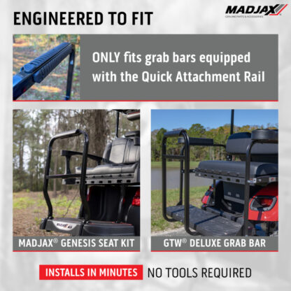 porter multi-purpose rear seat cargo rack madjax genesis petes golf carts