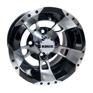 10" RX190 black and machined finish golf cart wheel by RHOX.
