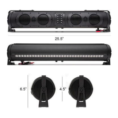 ECOXGEAR Sound Extreme 26" bluetooth golf cart speaker dimensions.