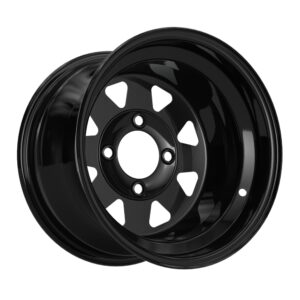 12" Black Steel Golf Cart Wheel - 12x7 - 3:4 Offset