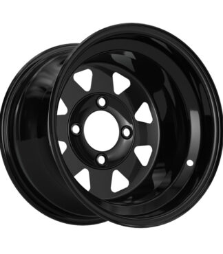 12x7 slotted black steel golf cart wheel.