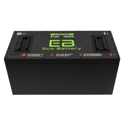 Side view of lithium battery for converting EZGO TXT 48 volt golf cart, Item# B-3281.