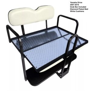 Club Car DS Golf Cart Rear Seat Kit w/ Grab Bar (1982-2000.5) - WHITE | SGC®